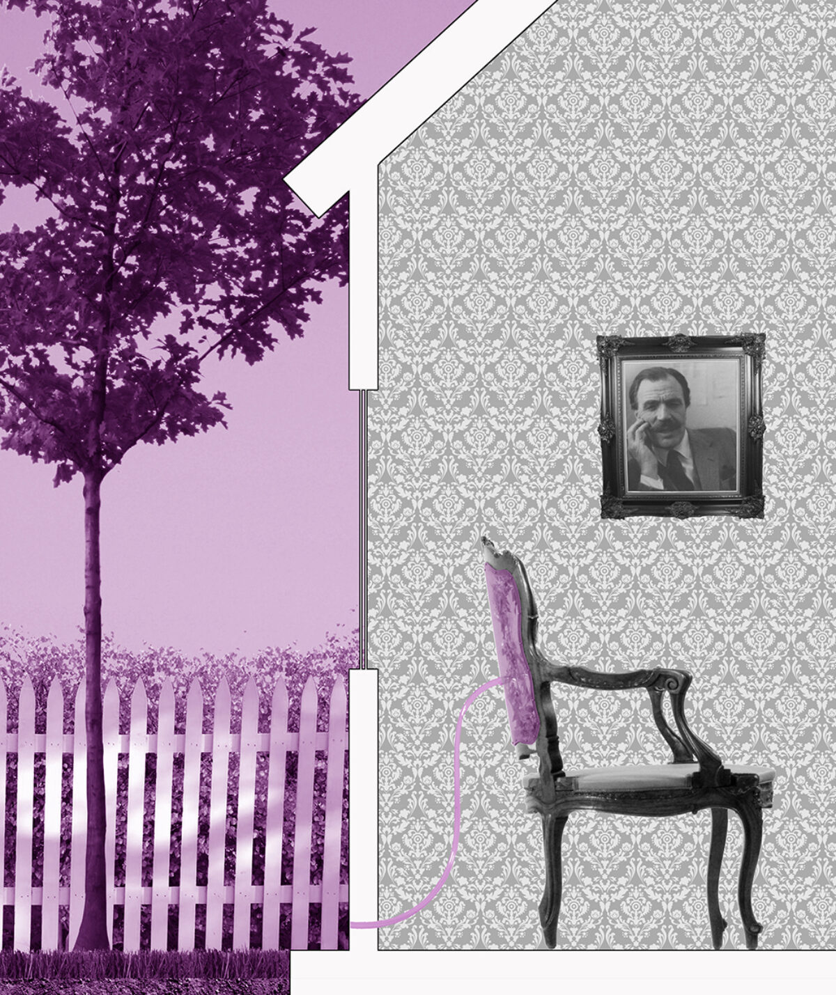 Concept drawing of Rococo Armchair Retrofit by Analog Media Lab