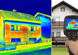 Images of thermographic inspection of a building