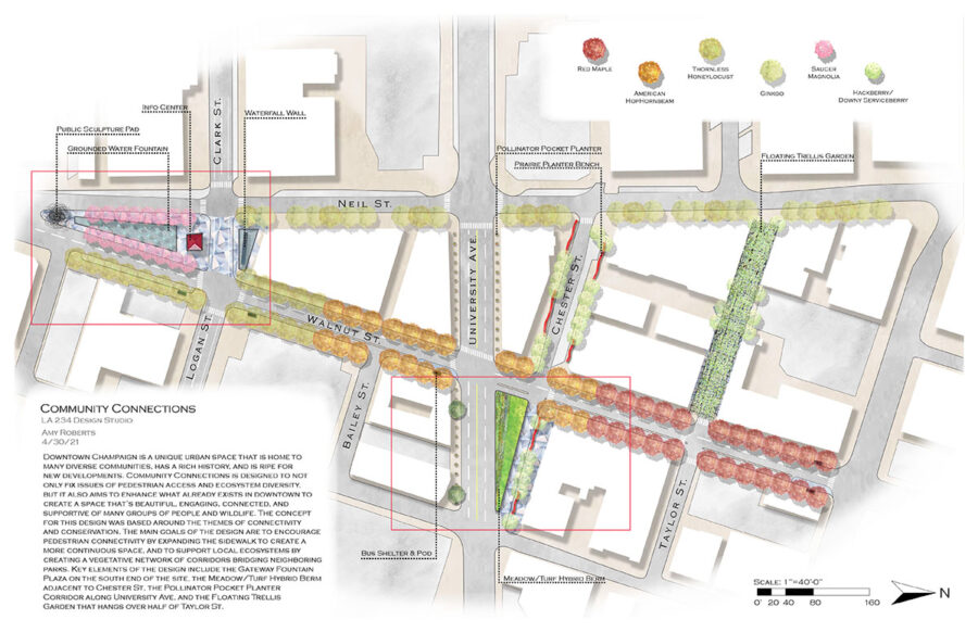 Plan of project “Hybridize - Downtown Champaign Development" by Amy Roberts