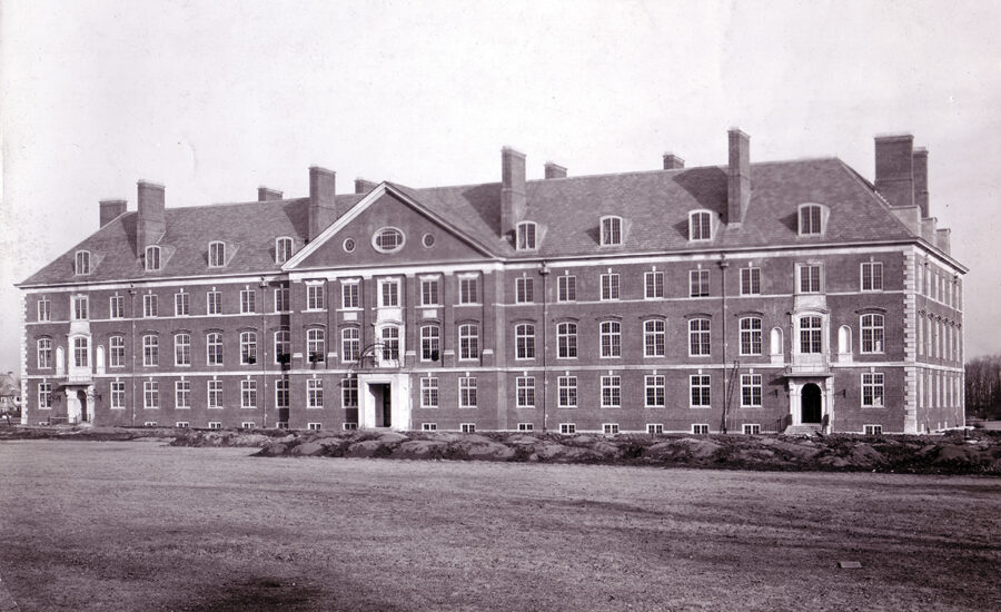 View of newly completed Mumford Hall