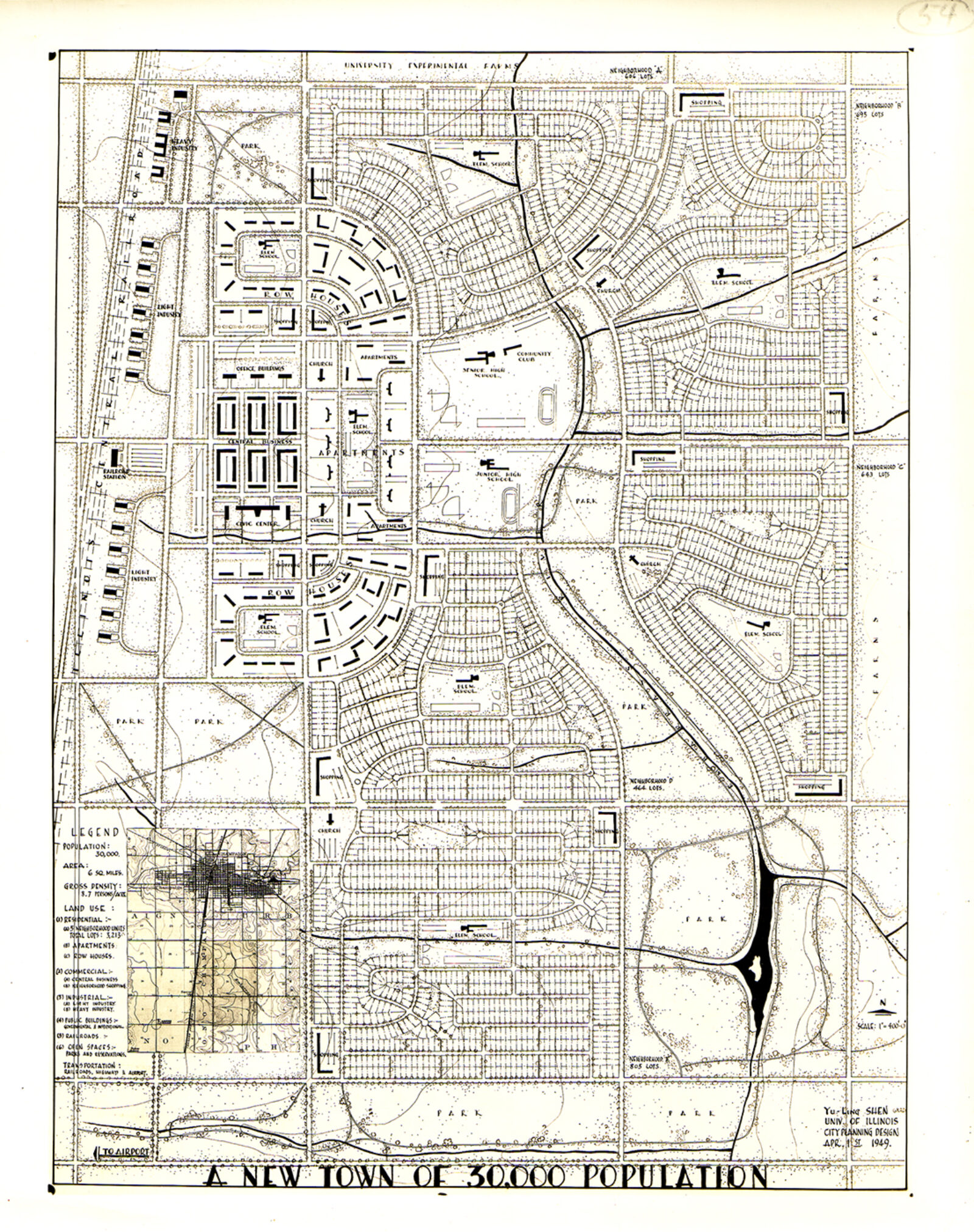 Drawing by Yu-Ling Shen (MS City Planning 1949)