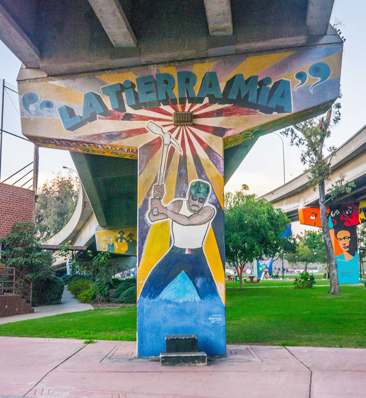 View of a mural at Chicago Park, Barrio Logan, San Diego, CA