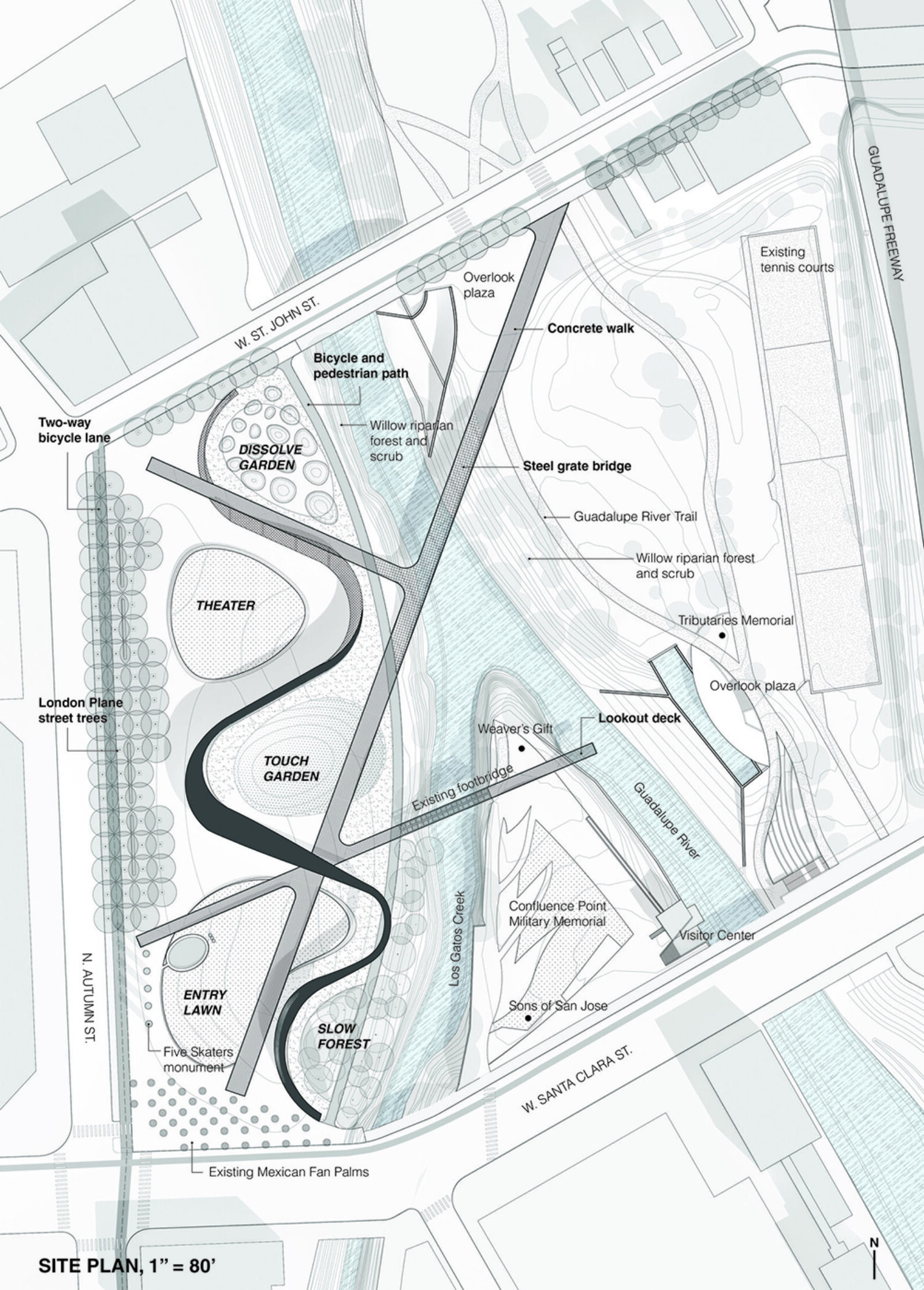 Plan of Continuum project as rendered in the competition entry by Hinterlands