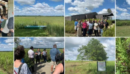 faculty and staffs at Bluestem Hall Nature School, which is adjacent to the Barnhart Prairie Nature Preserve in south Urbana.
