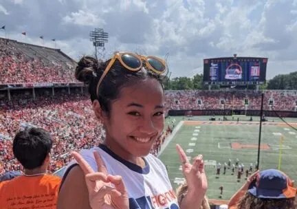 Music Student at Football Game