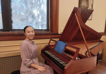 Music Student and Harpsichord