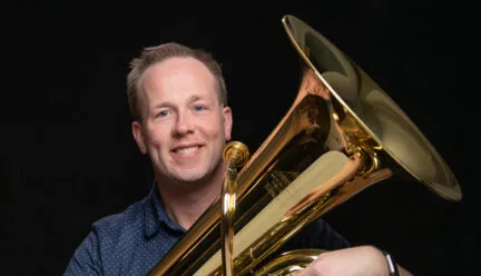 Chris Dickey with Tuba