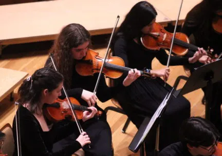 Students in an ensemble