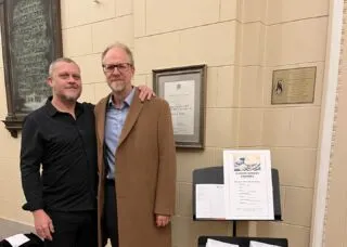 Composer Jeremy Gill and Clarinetist Chris Grymes at Smith Memorial Hall