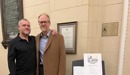 Composer Jeremy Gill and Clarinetist Chris Grymes at Smith Memorial Hall