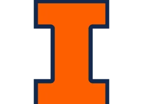 Block I—orange I with a blue outline