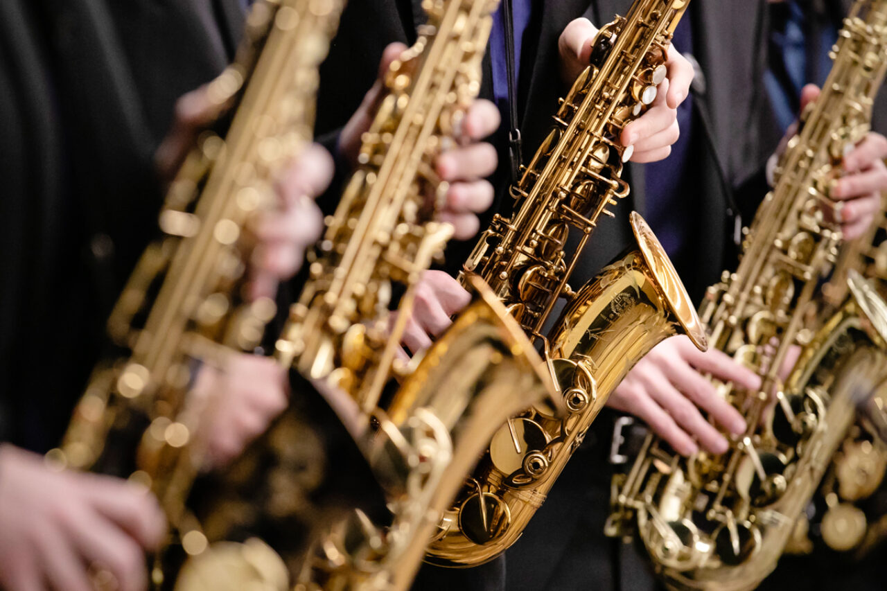 Line of alto saxes