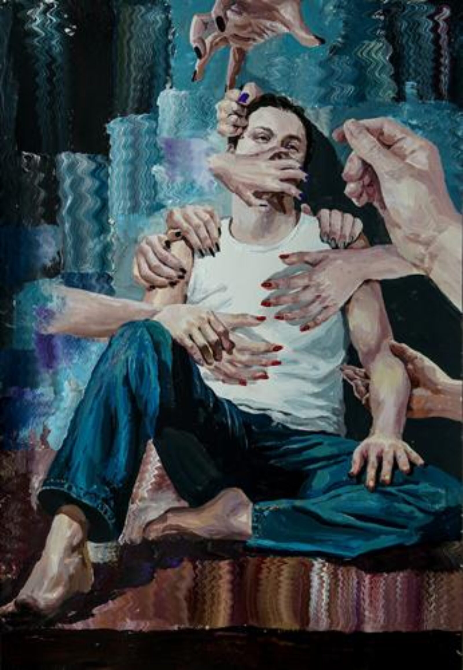 self-portrait with many hands