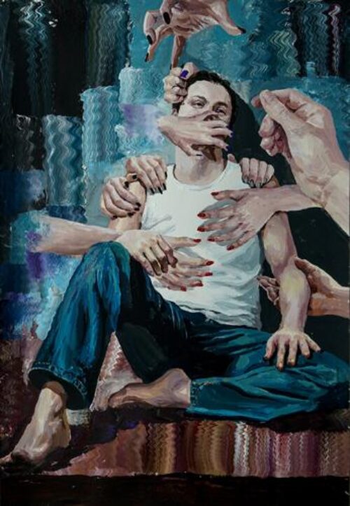 self-portrait with many hands