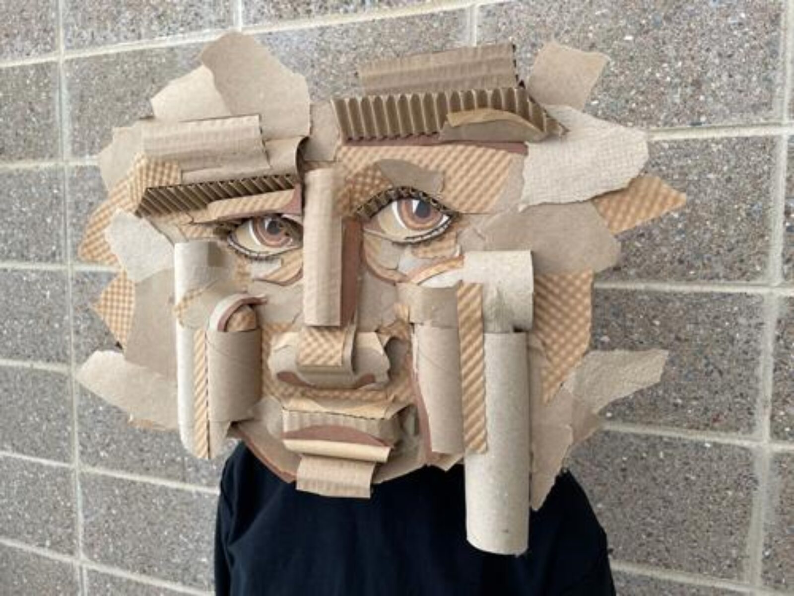 self portrait made of cardboard