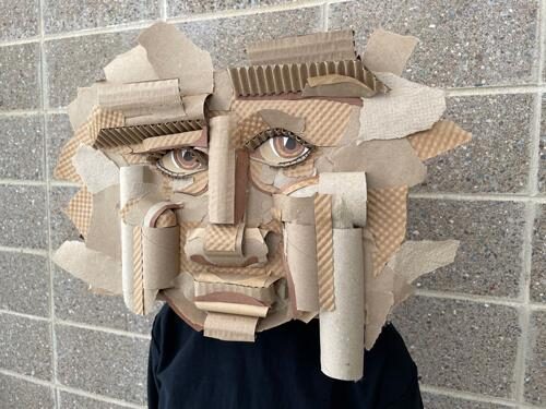 self portrait made of cardboard