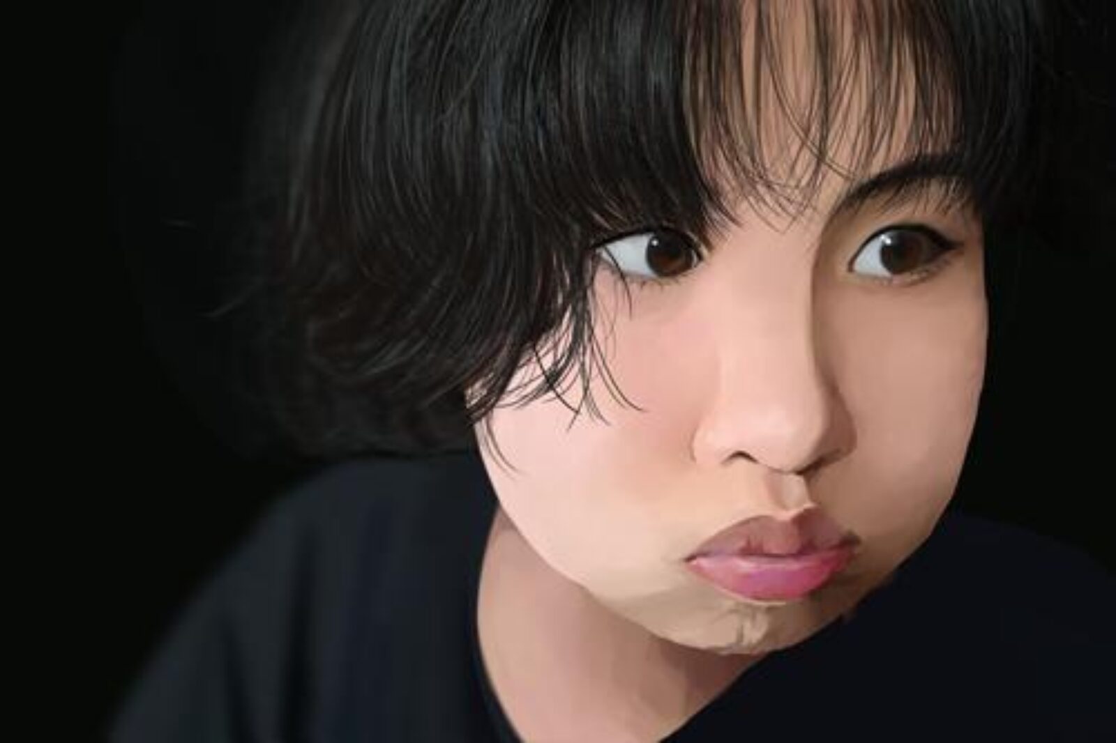 self-portrait with poofy cheeks