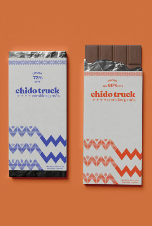 Chido Truck chocolate bars by Denise Carmona, BFA Exhibition 2023