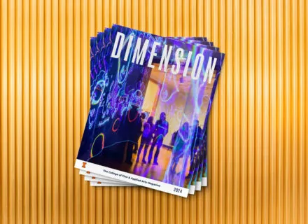 several copies of dimension magazine fanned out