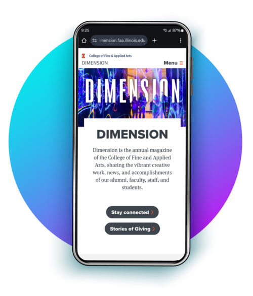 mobile phone with dimension microsite