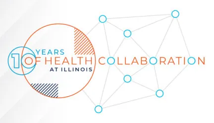 grpahic with "10 years of health at illinois collaboration"