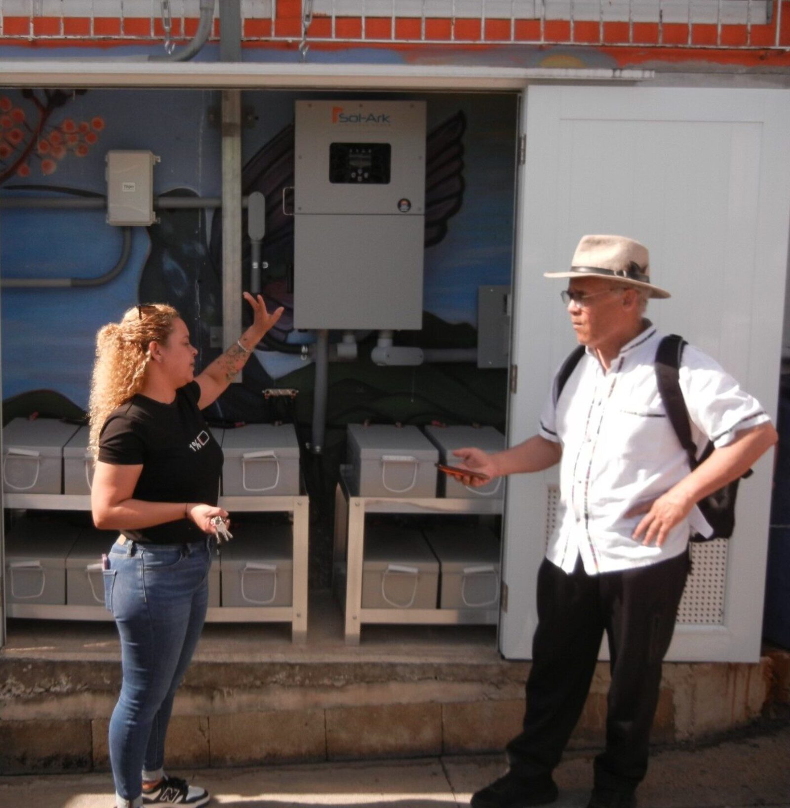 2 people talking