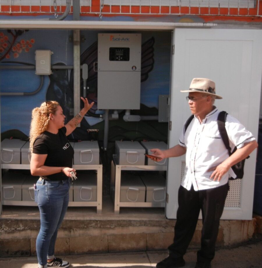 2 people talking