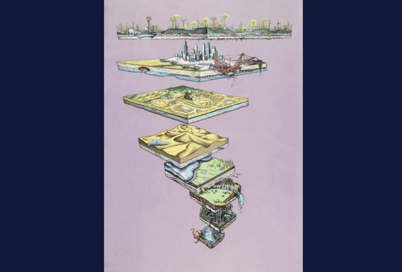 Artwork with pink and yellow colors 