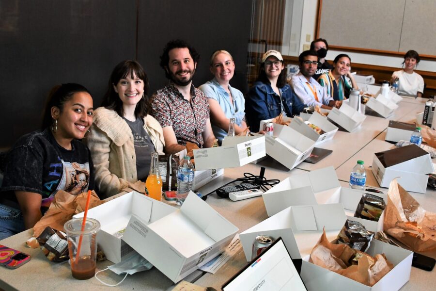 students sitting at a table