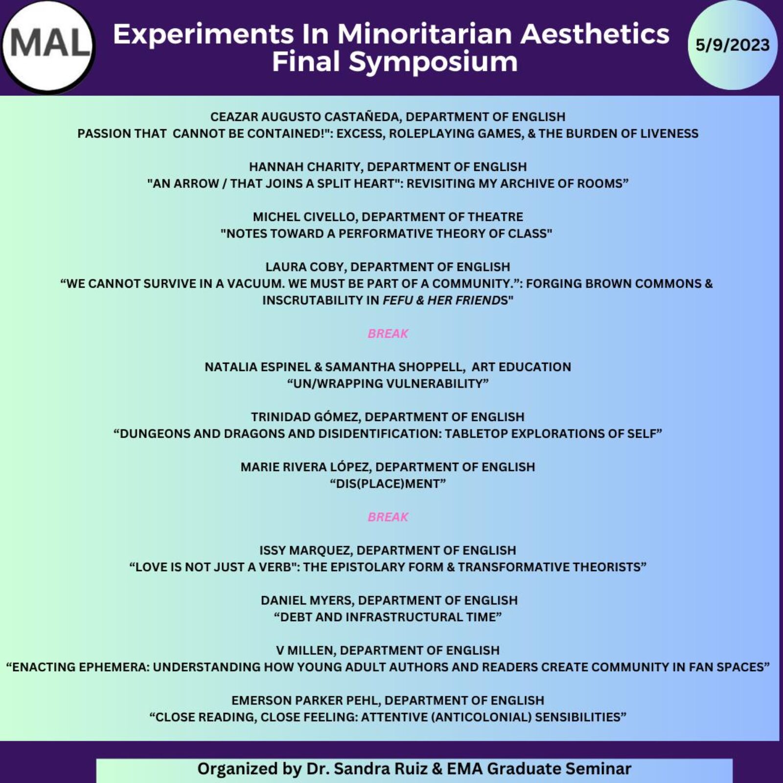 final symposium schedule graphic