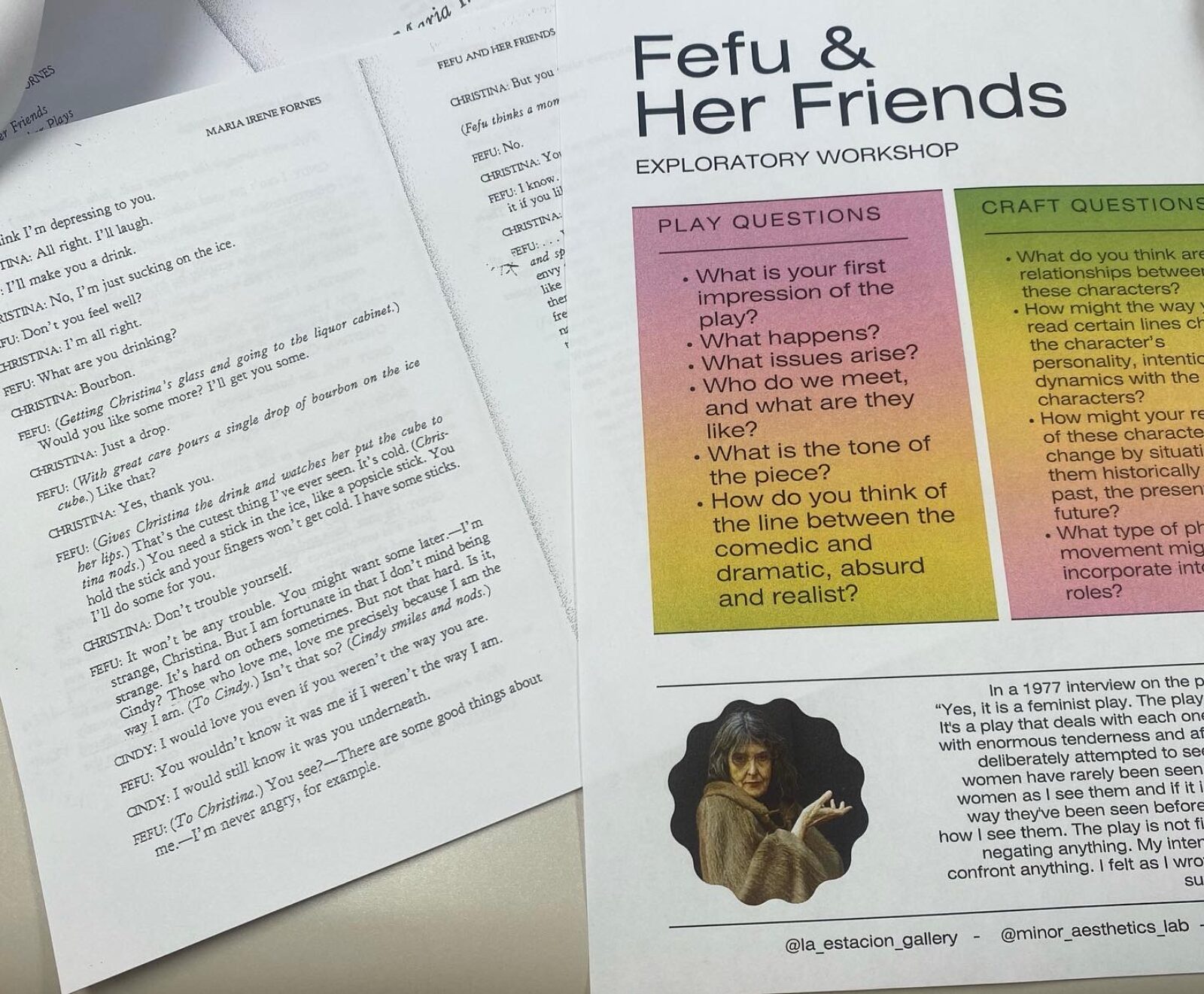 Fefu &amp; her Friends materials