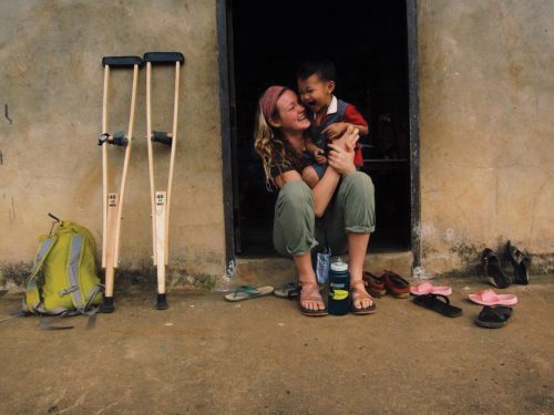 Student in foreign country with child