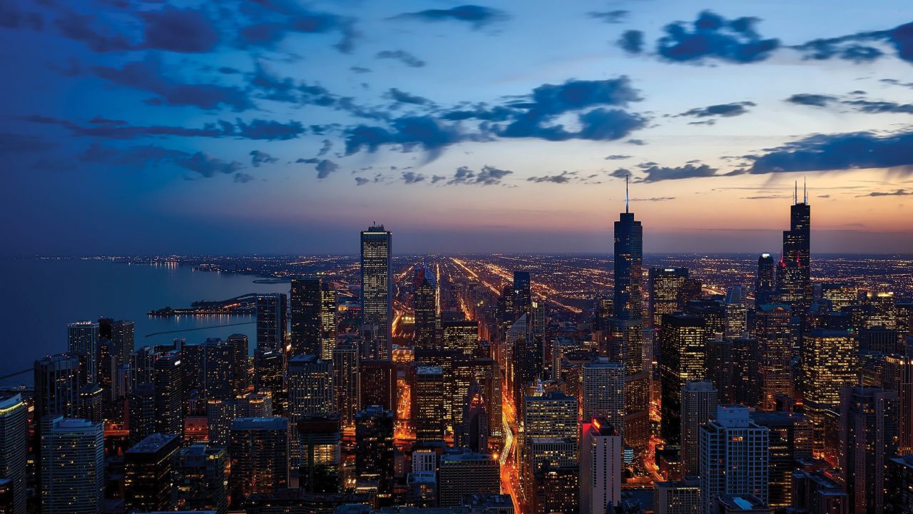 Urban Skyline at Dusk