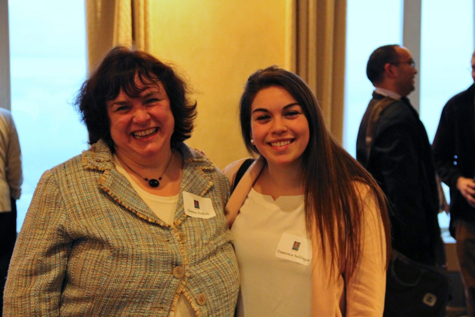 two women smiling