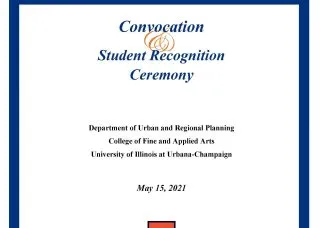 Blue, white and orange poster for convocation ceremony