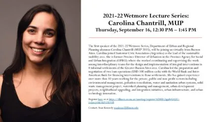 Flier with photo of Carolina announcing details of presentation