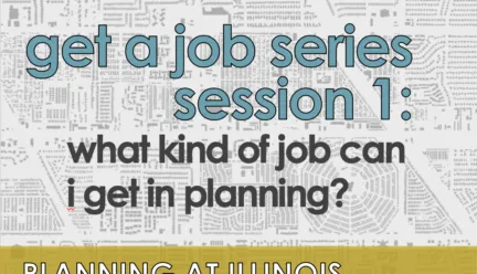 Flier for Get A Job series Session 1 with black and white map background