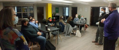 UIUC students meeting with local planners in a conference room