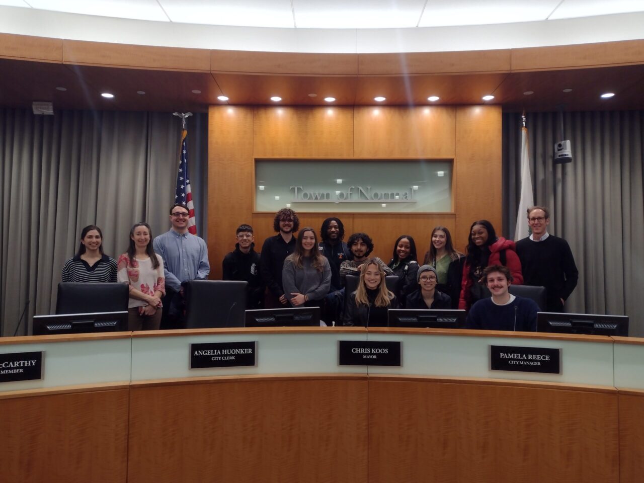 BAUSP seniors standing in council chambers