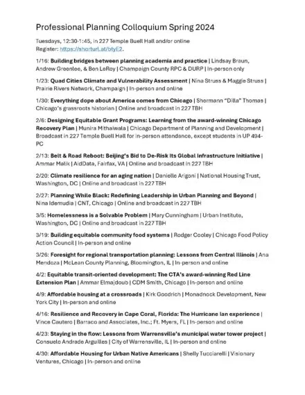 A black and white list of colloquium speakers