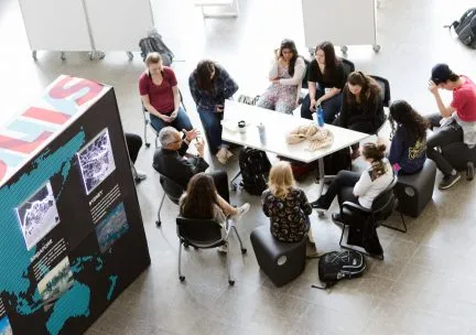 Students in the main atrium 