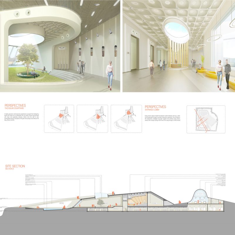 Renderings, diagrams, and section 