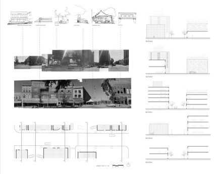 Site analysis board of street in Champaign