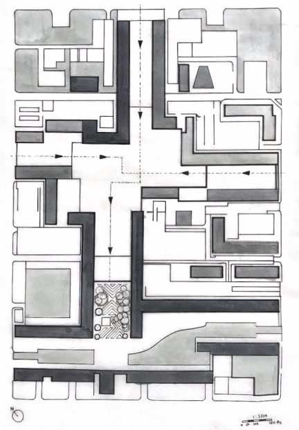 Site plan of design intervention in Chandigarh, Sector 17 