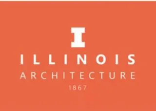 White illinois logo on orange background 