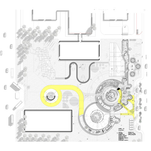 plan with yellow highlights