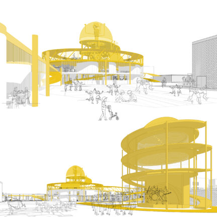 renderings with yellow highlights 