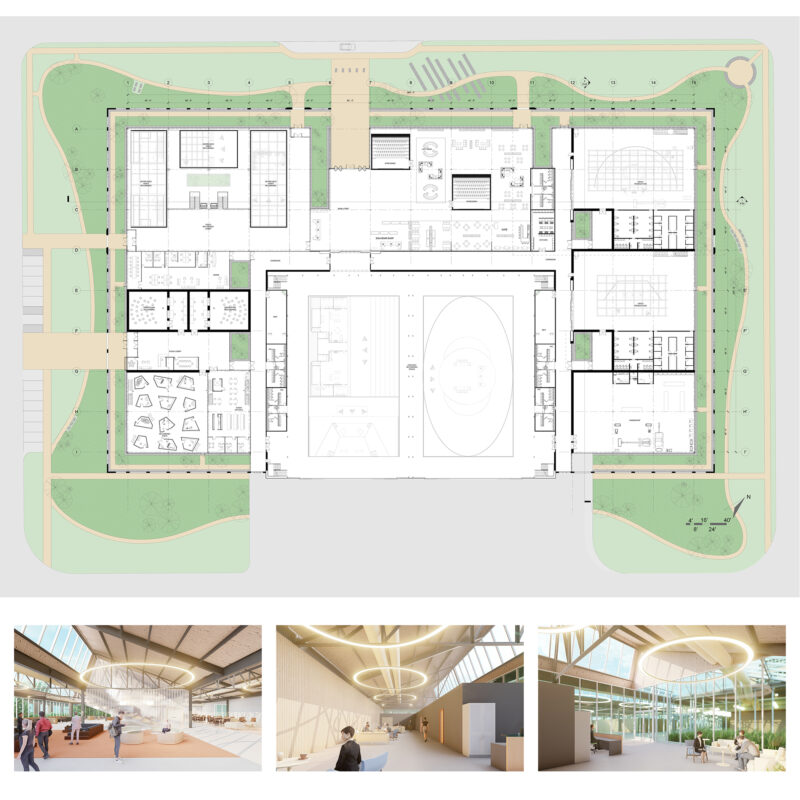 plan and interior renderings