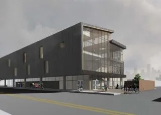 exterior rendering of a community center in chicago