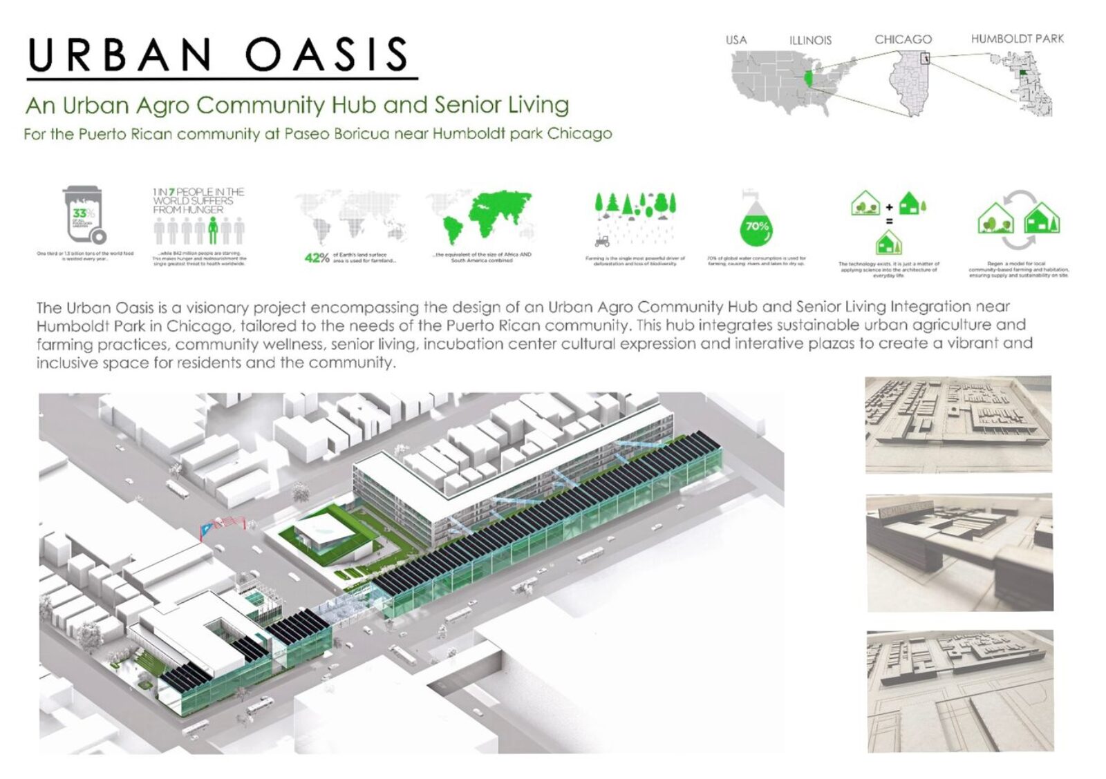 urban oasis render with residential and senior living